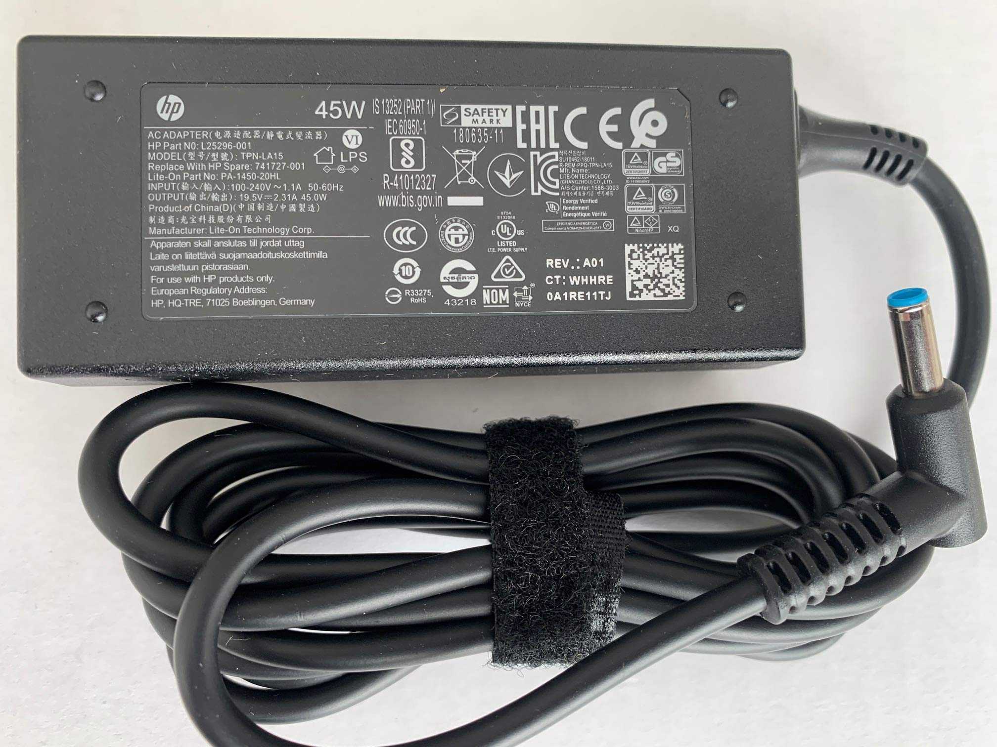 81w-OwY7y7L 45W Blue Tip AC Adapter for HP - الصورة 1